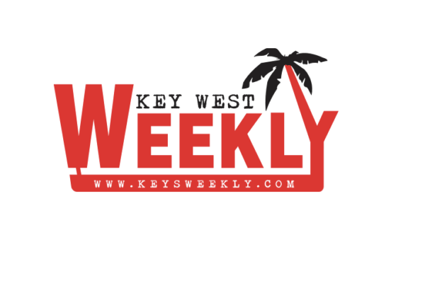 Key West Weekly Logo in black and red with a palm tree
